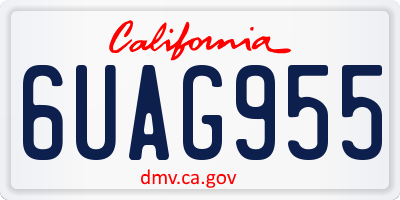 CA license plate 6UAG955