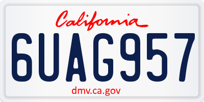 CA license plate 6UAG957