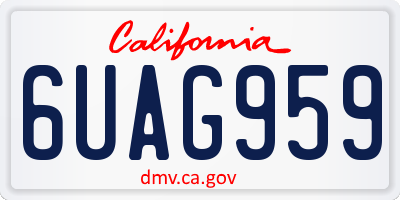 CA license plate 6UAG959