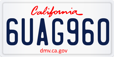 CA license plate 6UAG960