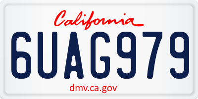 CA license plate 6UAG979