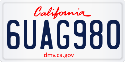 CA license plate 6UAG980