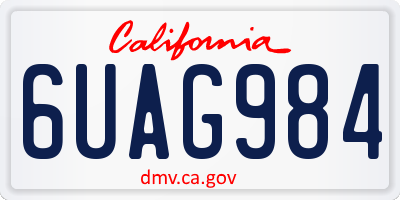 CA license plate 6UAG984