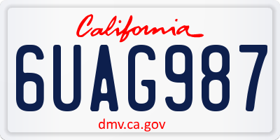 CA license plate 6UAG987