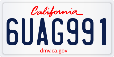 CA license plate 6UAG991