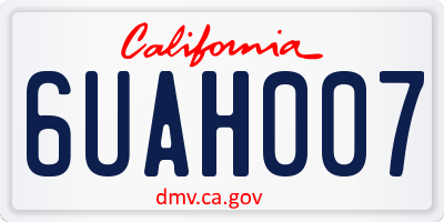 CA license plate 6UAH007