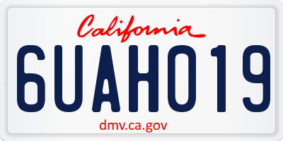 CA license plate 6UAH019