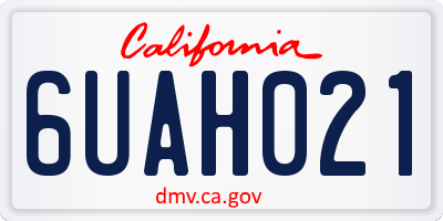 CA license plate 6UAH021