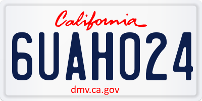 CA license plate 6UAH024
