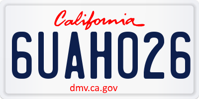 CA license plate 6UAH026