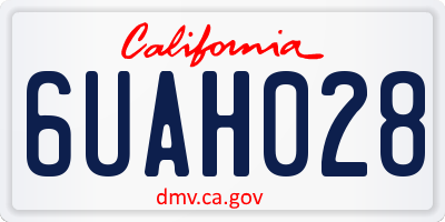 CA license plate 6UAH028
