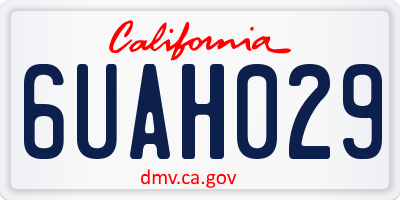 CA license plate 6UAH029