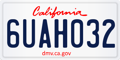 CA license plate 6UAH032
