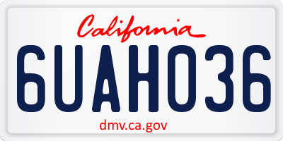 CA license plate 6UAH036