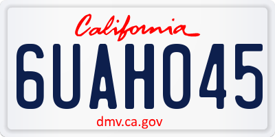 CA license plate 6UAH045
