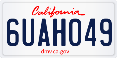 CA license plate 6UAH049