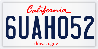 CA license plate 6UAH052