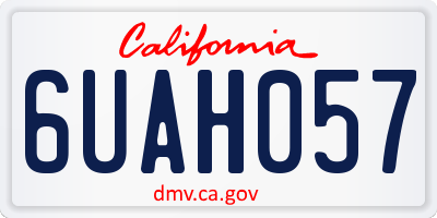 CA license plate 6UAH057