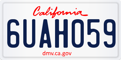 CA license plate 6UAH059