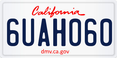 CA license plate 6UAH060