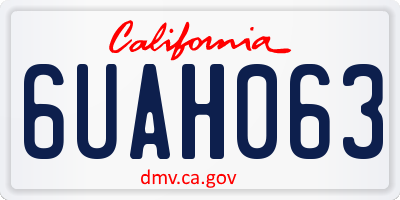 CA license plate 6UAH063