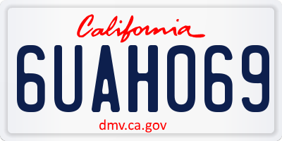 CA license plate 6UAH069