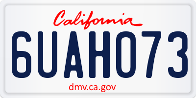 CA license plate 6UAH073