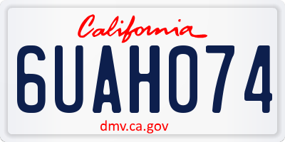 CA license plate 6UAH074