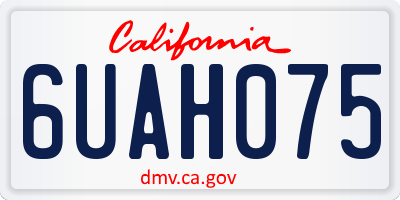 CA license plate 6UAH075
