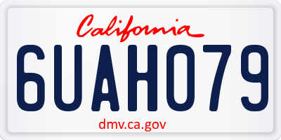 CA license plate 6UAH079