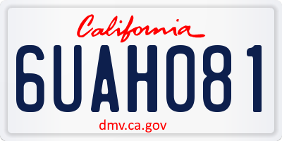 CA license plate 6UAH081