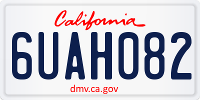 CA license plate 6UAH082