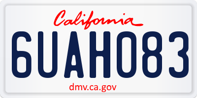 CA license plate 6UAH083