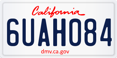 CA license plate 6UAH084