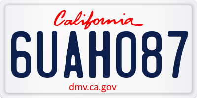 CA license plate 6UAH087