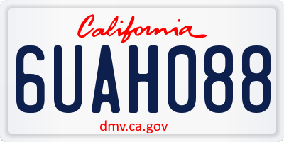 CA license plate 6UAH088