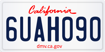 CA license plate 6UAH090