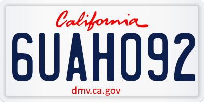 CA license plate 6UAH092