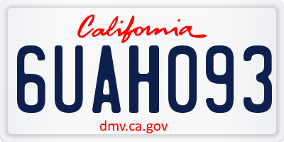 CA license plate 6UAH093