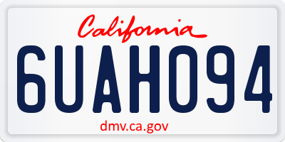 CA license plate 6UAH094