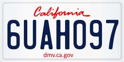 CA license plate 6UAH097