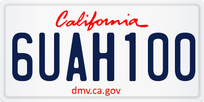 CA license plate 6UAH100