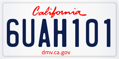 CA license plate 6UAH101