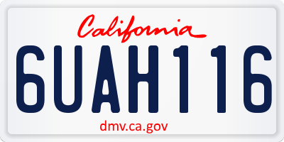 CA license plate 6UAH116