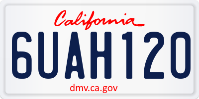 CA license plate 6UAH120