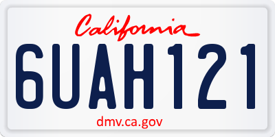 CA license plate 6UAH121