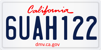CA license plate 6UAH122
