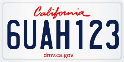 CA license plate 6UAH123