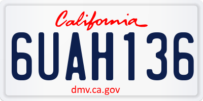 CA license plate 6UAH136