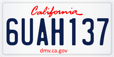 CA license plate 6UAH137